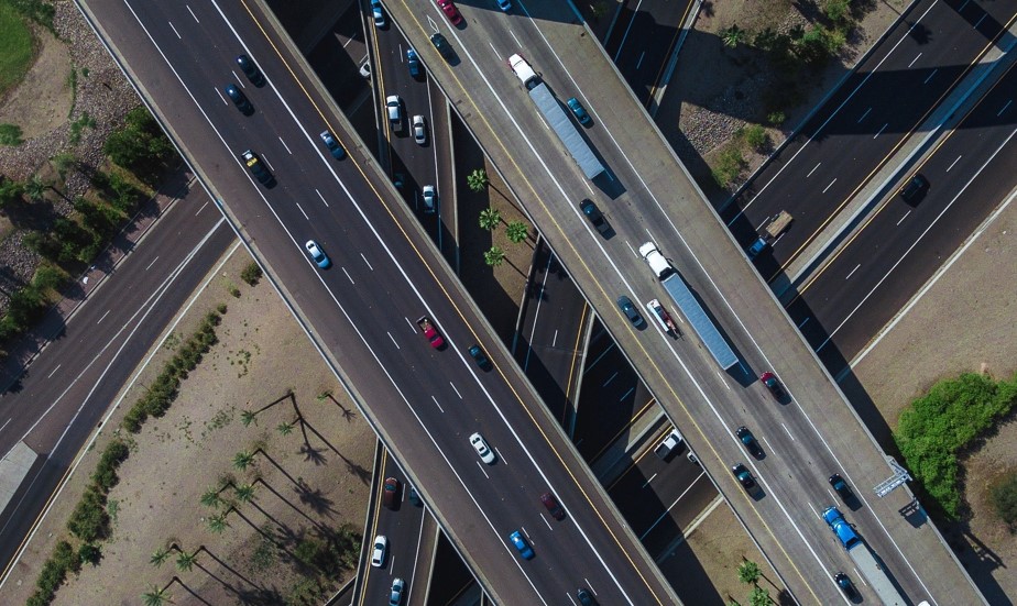 highway scene from above