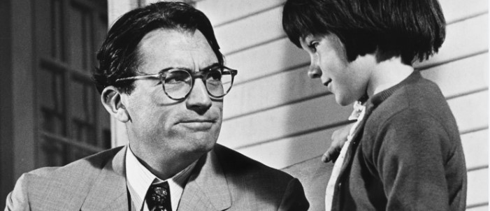 Atticus Finch, played by Gregory Peck in the 1962 adaptation of Harper Lee's "To Kill a Mockingbird."