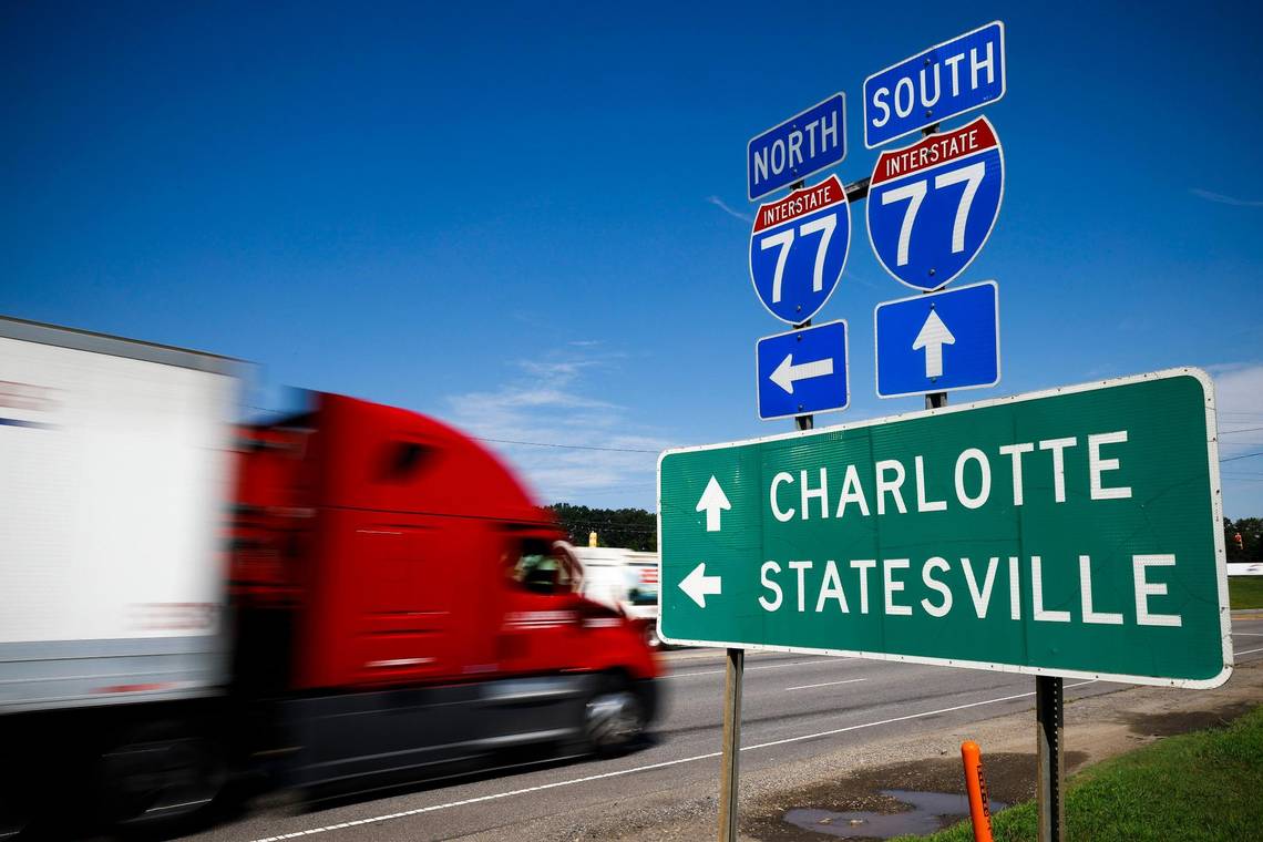 truck passing I-77