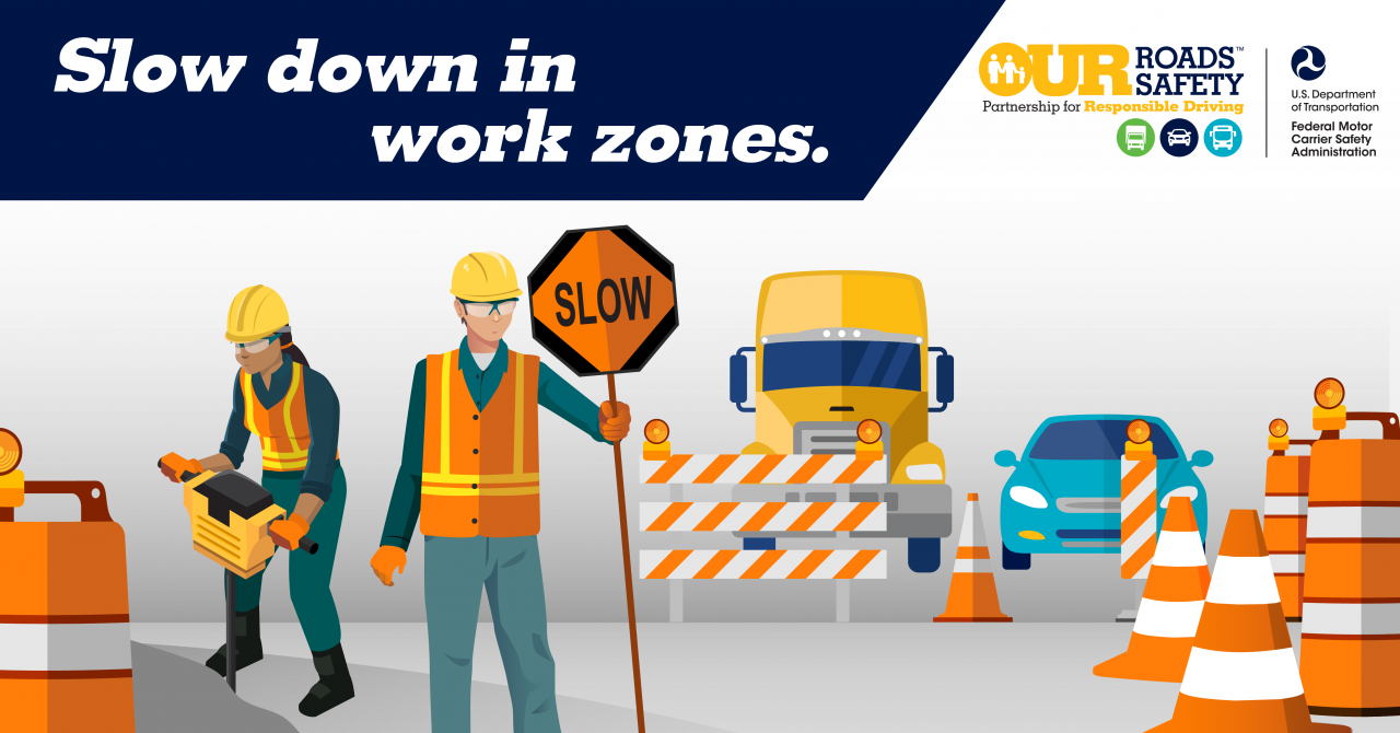 Slow down in construction work zones